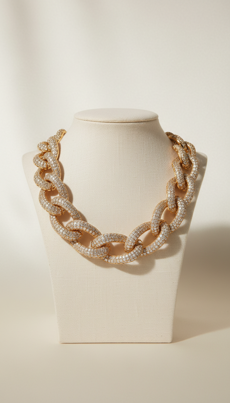 Gold Pavé Statement Necklace