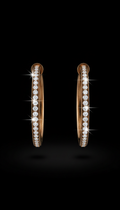 Bronze Velvet Hoop Diamond Earrings