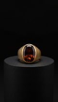 Burnt Garnet Signet Ring