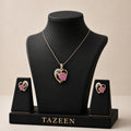 Elegant Heart Pendant & Earring Set