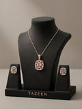 Radiant Blossom Cushion Cut Pendant Set