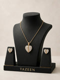 Split Heart Pavé Pendant Set