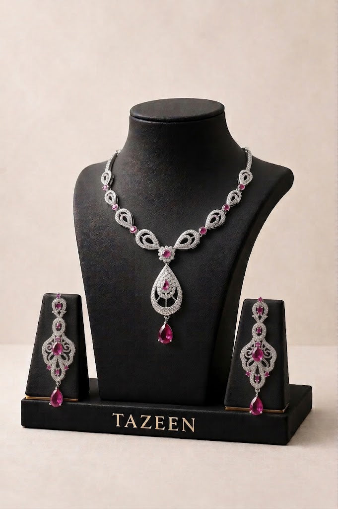 Ruby & Diamond Heavy Necklace Set