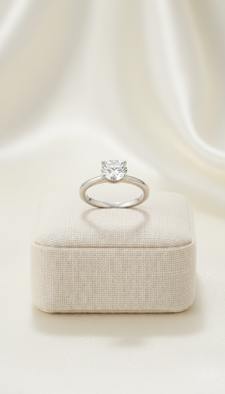 Solitaire Diamond Ring in 18k Gold